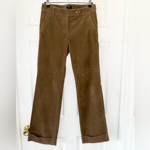 J.Crew City Fit Stretch Corduroy Trousers Light Brown size 2 - cuffed bottom